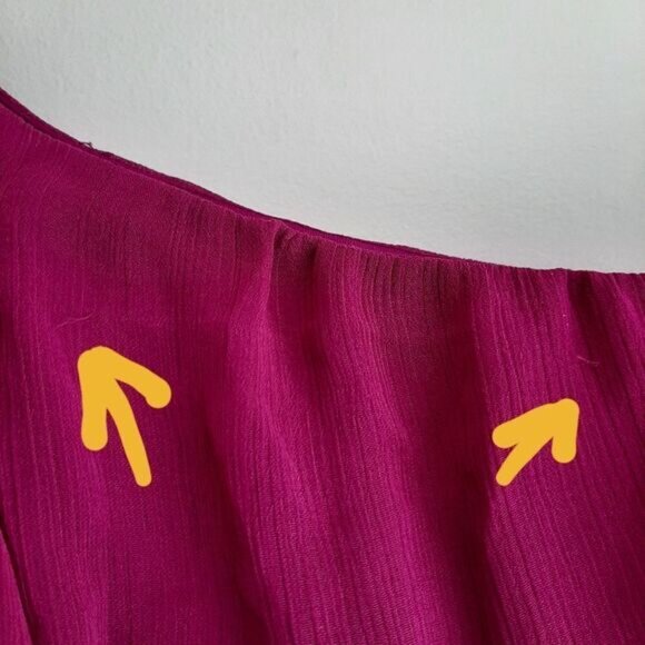 FORCAST \ One Shoulder Empire Waist Maxi Dress Pink Sz 10 Flawed - Picture 13 of 15